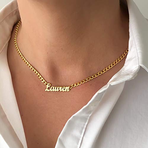 Custom Name Necklace with Curb Chain