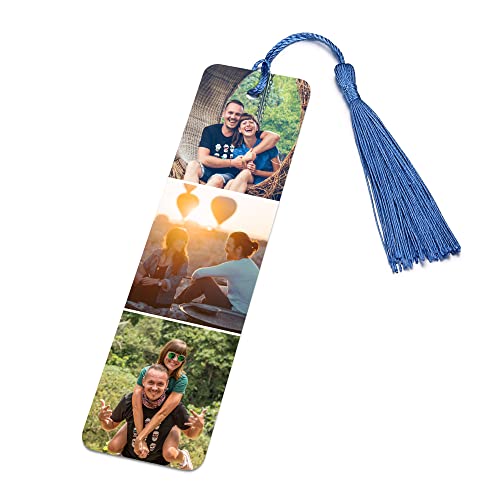 Custom Photo Bookmark with Blue Tassel
