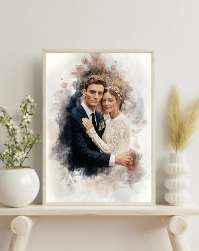 Custom Watercolor Portrait: Perfect Wedding & Anniversary Gift