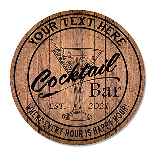Custom Wood Cocktail Bar Sign for Home Lounge Decor
