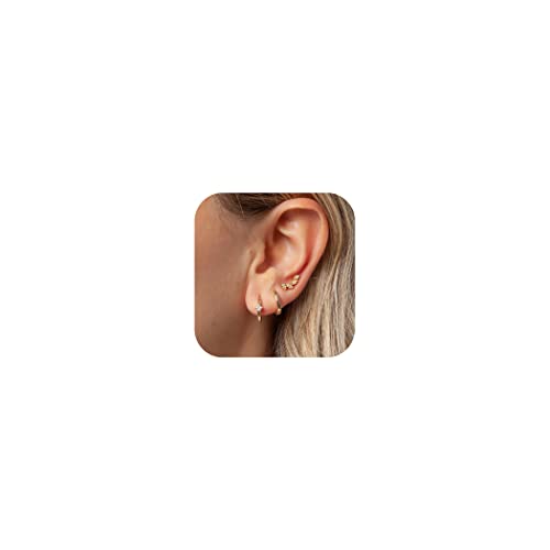 Dainty Gold Hoop Earrings Set for Sensitive Ears