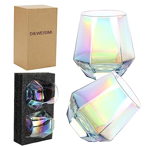 DIEWEISIMI Diamond Stemless Wine Glasses