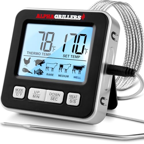 Digital Food & Meat Thermometer for Oven with Timer
