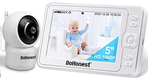 DoHonest Baby Monitor: HD Camera, Wireless Audio, 5" Display