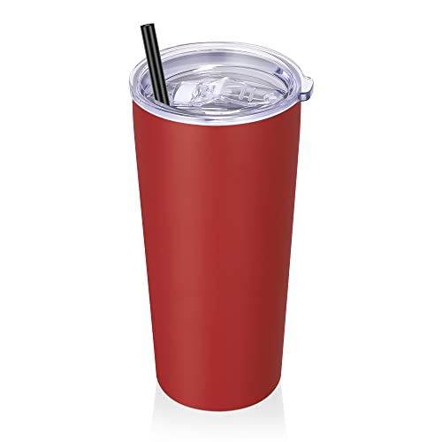 DOMICARE 20 oz Stainless Steel Tumbler, Red