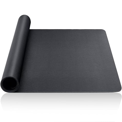 Drydiet Black PU Leather Workbench Mat - Protects Tabletop and Tools