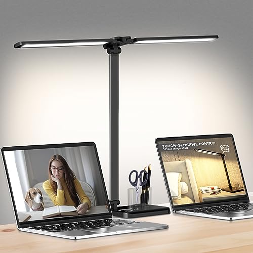 Dual Arm LED Desk Lamp with USB Charging