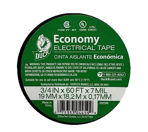 Duck Economy Electrical Tape 3/4" x 60' Black