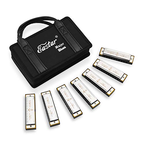  "Eastar 7-Key Diatonic Harmonica Set for Beginners with Case