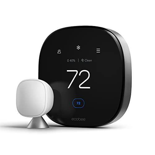 ecobee Smart Thermostat Premium with Sensor and Air Quality Monitor - Wifi - Siri, Alexa, Google Assistant