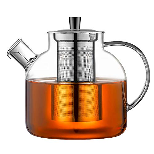 Ehugos 1500ml Glass Teapot with Removable Infuser