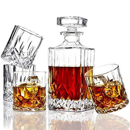 ELIDOMC Whiskey Decanter & Glasses Set