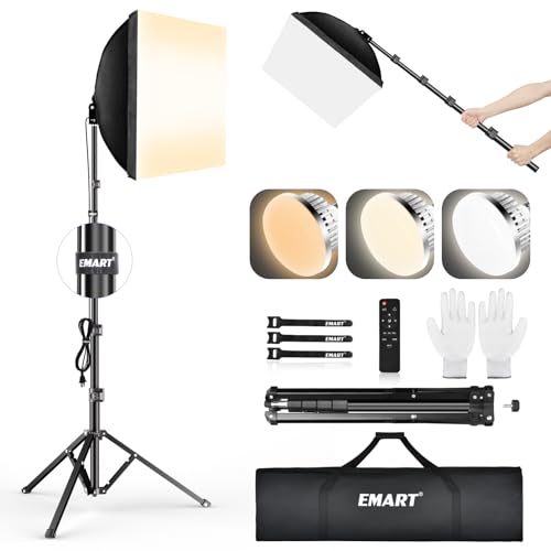 EMART Professional Softbox Lighting Kit with 85W LED Bulbs and Remote