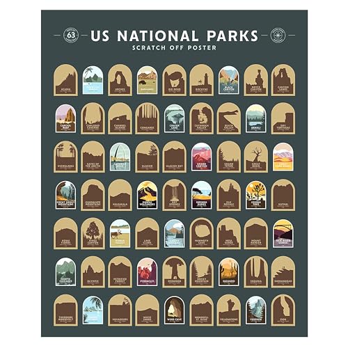 Enno Vatti Map of 63 National Parks Poster