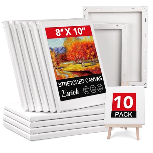 ESRICH 8x10 Stretched Canvases, 10 Pack