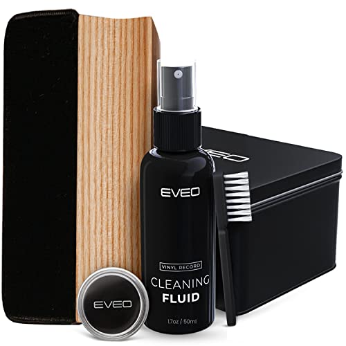 EVEO Vinyl Record Cleaning Kit - Complete 4-in-1 Solution for Albums