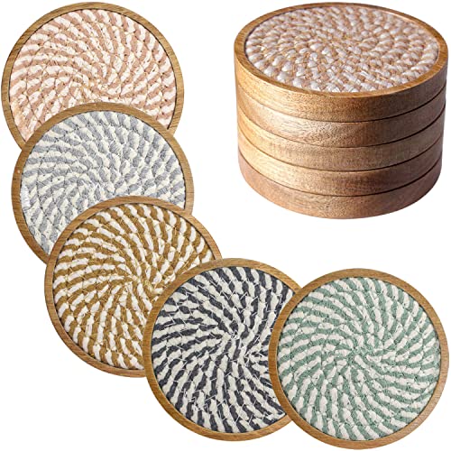 Eykao Absorbent Wooden Drink Coasters