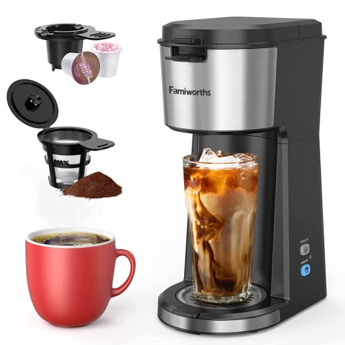 Famiworths Single Serve Iced Coffee Maker for Home, Office, and RV