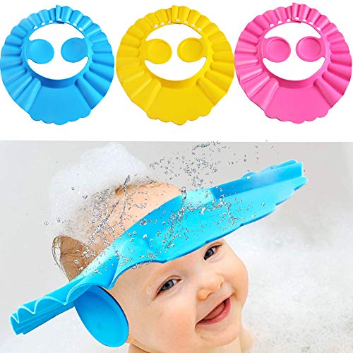 FEBSNOW Baby Shower Cap - 3 Pcs Soft Adjustable Visor Hat
