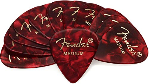 Fender Guitar Picks 351 Shape, Red Moto, 12-Pack