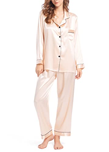 Fivali Womens Silk Pajamas Set