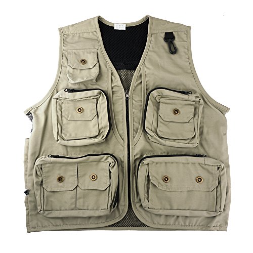FoRapid XL Safari Travel Photography Vest with 15 Pockets