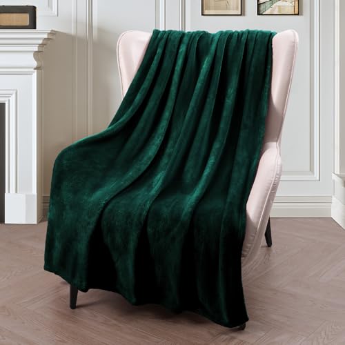 Forest Green Fleece Throw Blanket