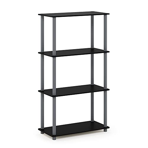 Furinno 4-Tier Multipurpose Shelf Display Rack - Black/Grey