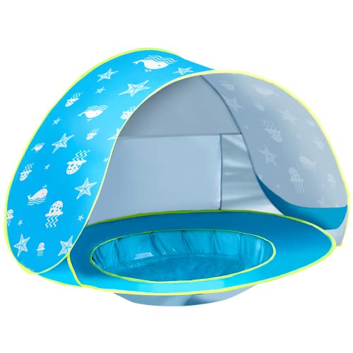 GeerWest Beach Tent Sun Shelter for Infants (Blue)