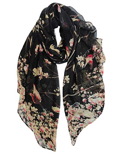GERINLY Winter Cotton Scarves for Women - Black