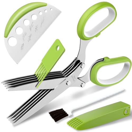 GIEBYIE Premium Stainless Steel 5 Blade Herb Scissors