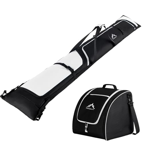 GoHimal Ski & Boot Bag Combo for Travel, Fits Skis Up to 200 CM, Water-Resistant