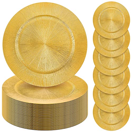 Gold Plastic Charger Plates Bulk
