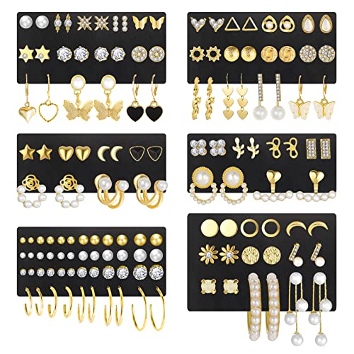 Gold Stud Earrings Multipack