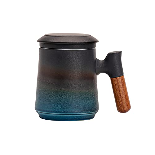 Gradient Blue Ceramic Tea Mug