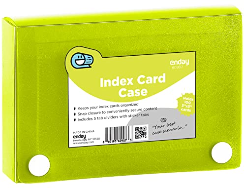 Green Index Card Holder Organizer Case