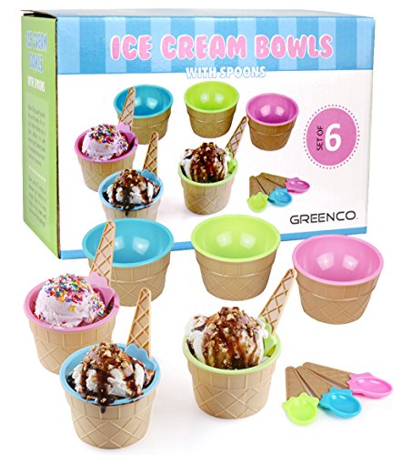 Greenco Ice Cream Bowls Set