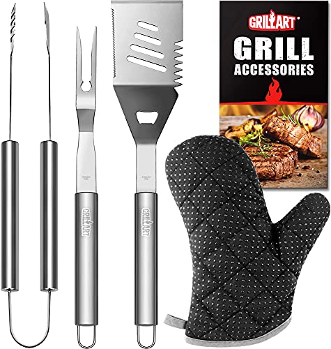 GRILLART 3PCS BBQ Tools Set with Insulated Glove
