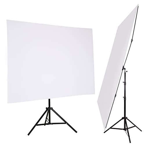 GSKAIWEN 5x6.5ft White Backdrop with Stand for Video & Portrait Photography