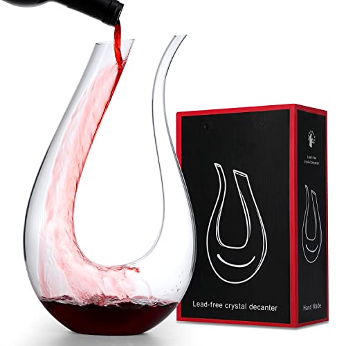 Hand-Blown Crystal Glass Wine Decanter and Carafe Set - 1500ML