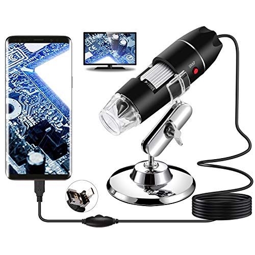 Handheld USB Microscope with 40X-1000X Magnification & LED Lights