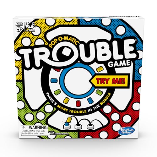 Hasbro Trouble Board Game for Kids Ages 5+ 2-4 Players