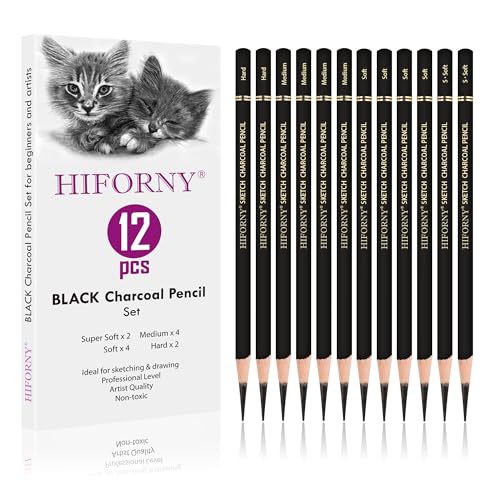 HIFORNY Charcoal Pencils Drawing Set