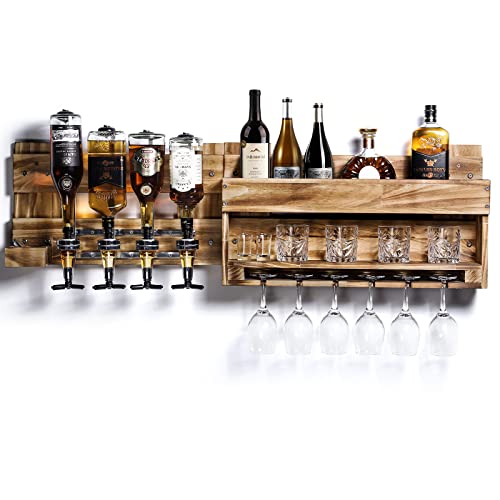 Homde Wall Mounted Wine Rack with Beverage Dispenser