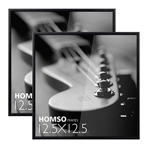 Homso Black Vinyl LP Album Cover Frames - 12.5" x 12.5" - 2 Pack