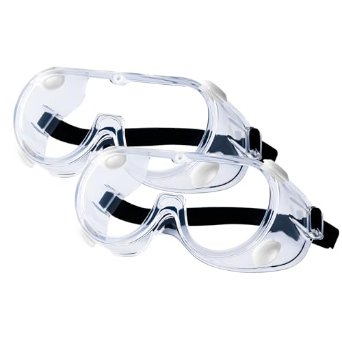 Honmein 2-Pack Anti-Fog Safety Goggles for Industrial Use
