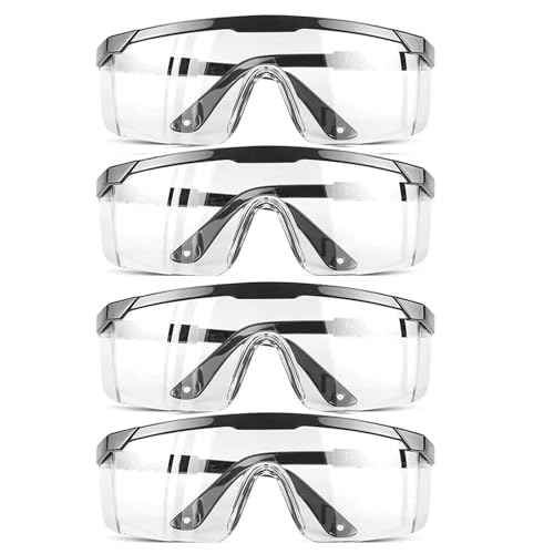 HPYNPES Clear Anti-Fog Over-Spec Safety Glasses 4 Pack