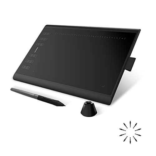 HUION Inspiroy H1060P Graphics Tablet with Battery-Free Stylus and 12 Hot Keys