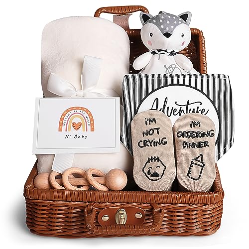 iAOVUEBY Baby Lovey Blanket & Newborn Essentials Gift Set