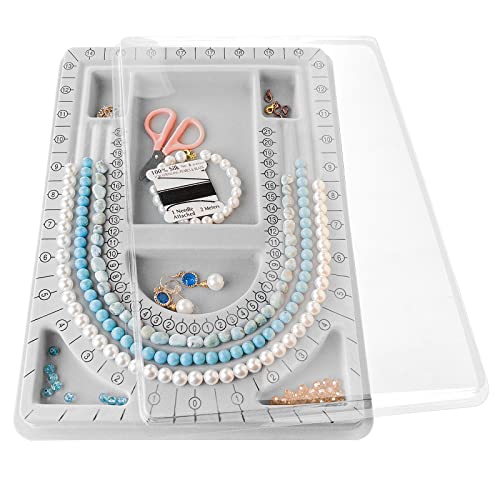 INDIVSHOW 6-Compartment Bead Board with Clear Cover and U-Shaped Channels